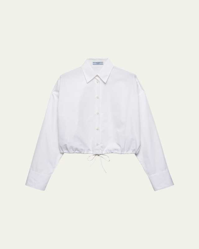 Drawstring Poplin Shirt